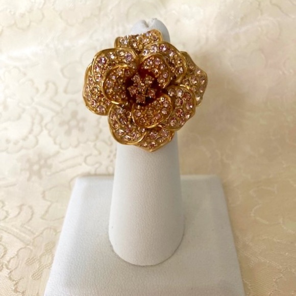 Joan Rivers Classics Collection Pave Crystal Rose Ring - Picture 2 of 13